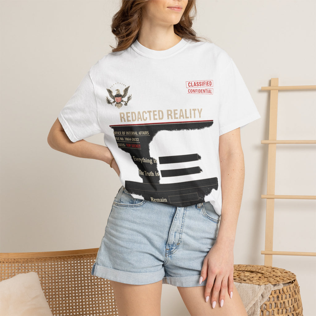 "[REDACTED] for Your Protection" Unisex Garment-Dyed T-shirt