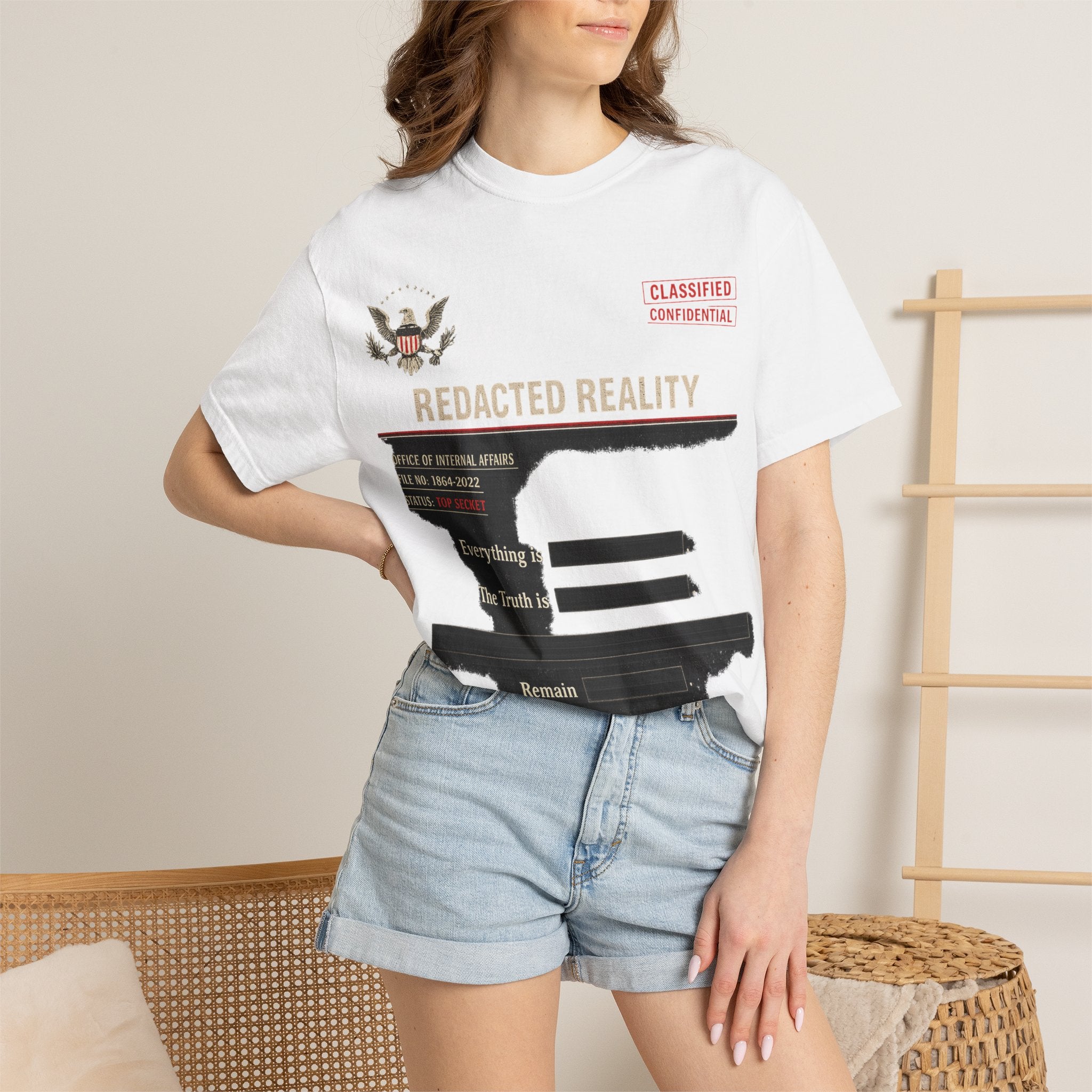 "[REDACTED] for Your Protection" Unisex Garment-Dyed T-shirt