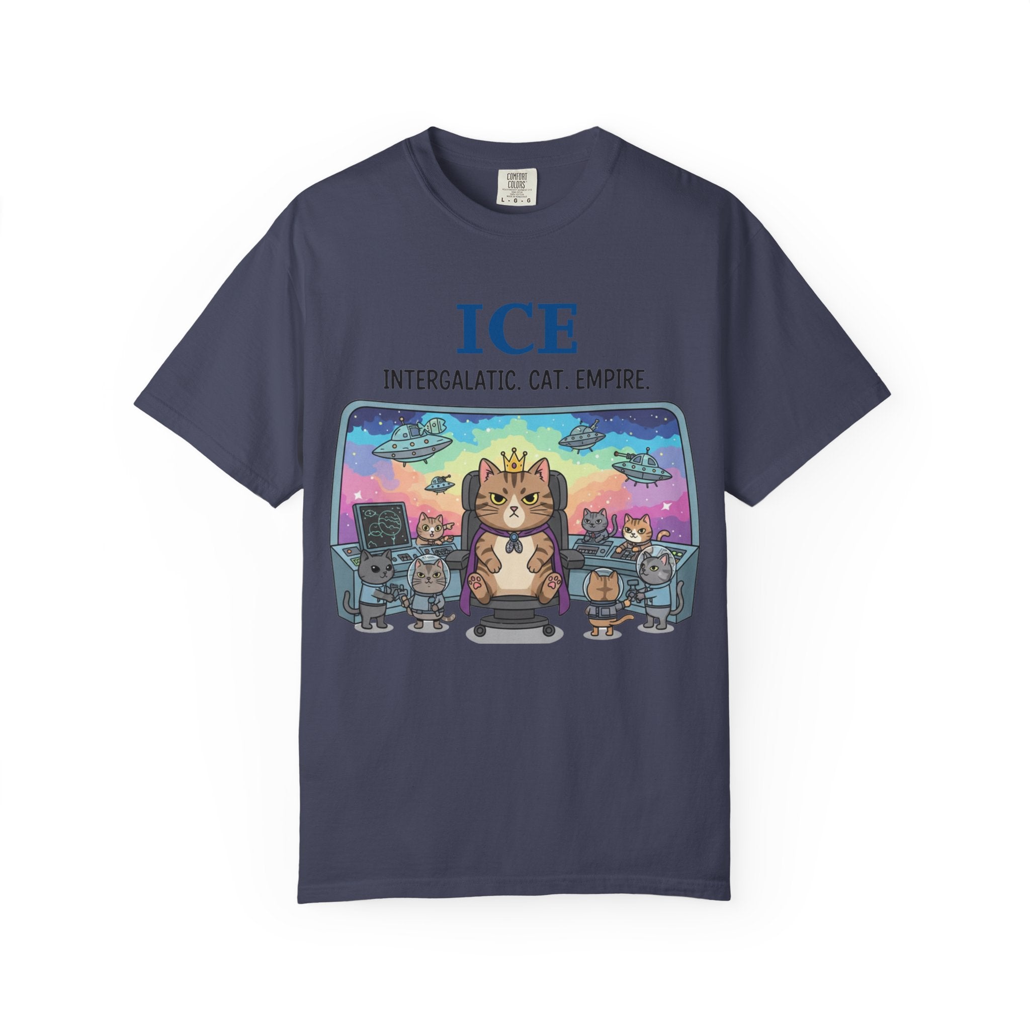 "ICE (Intergalactic Cat Empire)" Unisex Garment-Dyed T-shirt