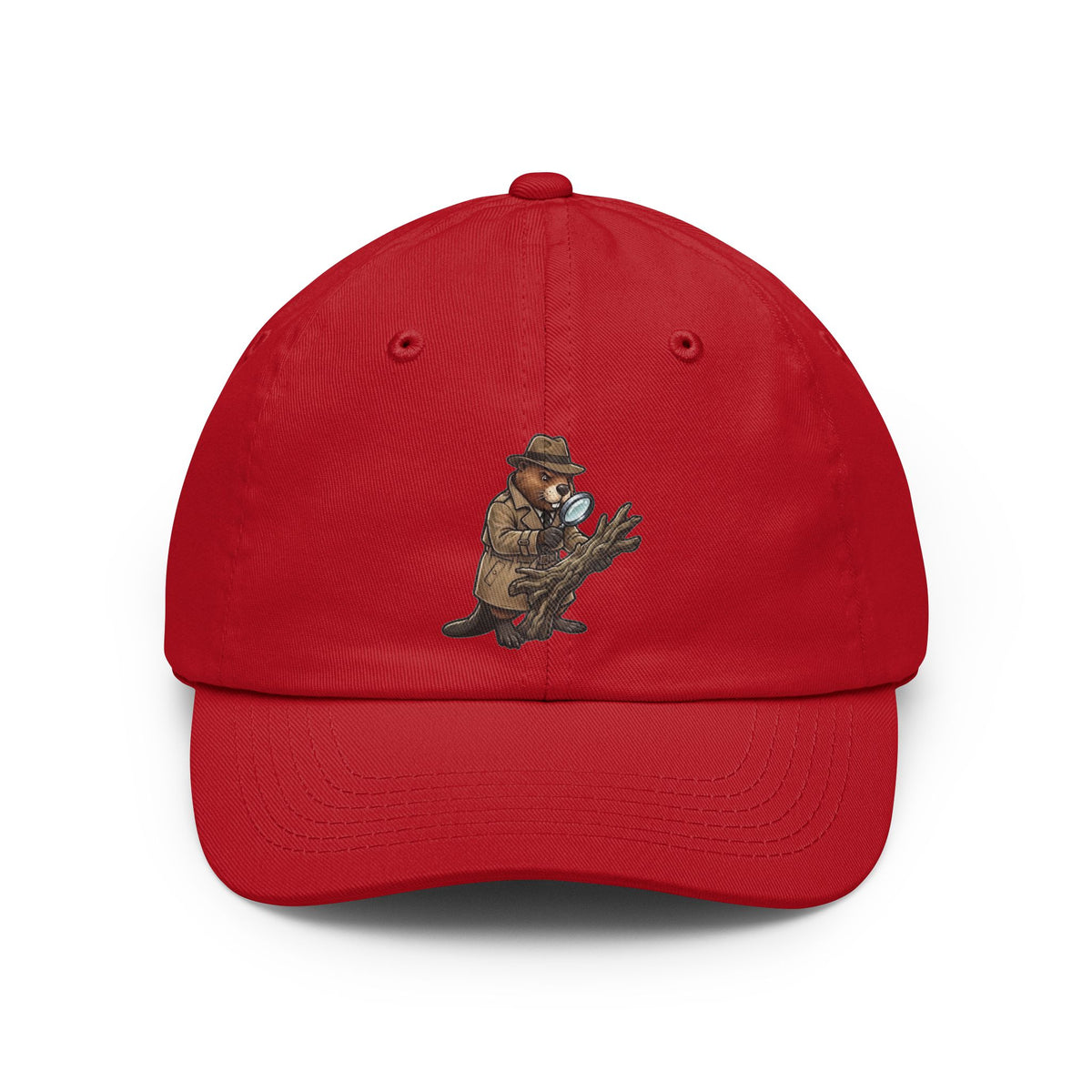 Color: Red | I Know Hard Wood Dad Hat — Graphic