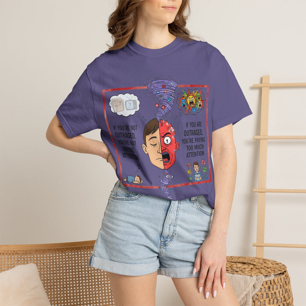 "The Outrage Paradox" Unisex Garment-Dyed T-shirt