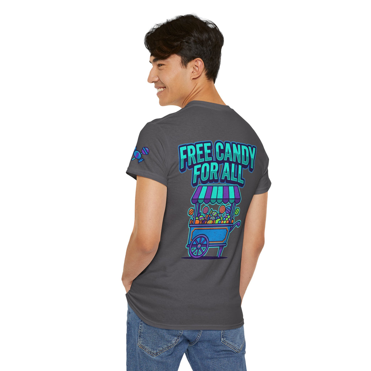 Color: Charcoal | Free Candy For All Premium Graphic Tee