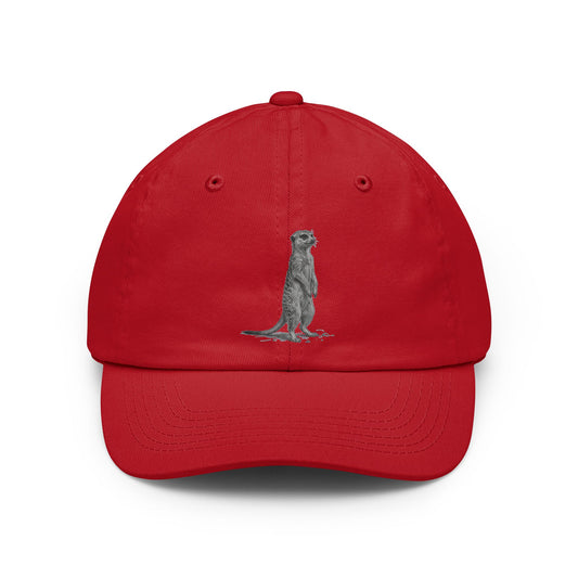 Color: Red | Pencil Sketch Art Meerkat Dad Hat