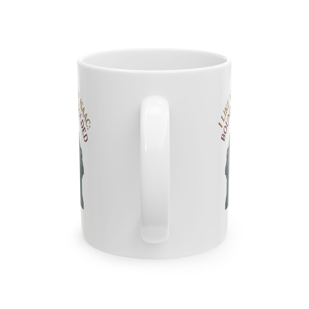 "Good Book Series Bound & Blindfolded" White Ceramic Mug