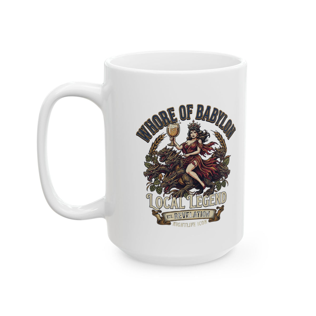 "Good Book Series Whore of Babylon" White Ceramic Mug