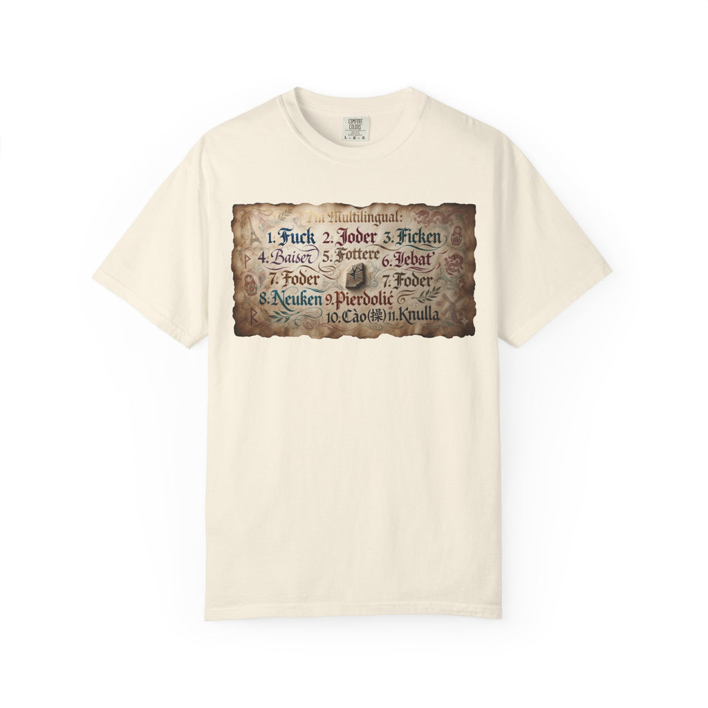 "Multilingual" Unisex Garment-Dyed Tee