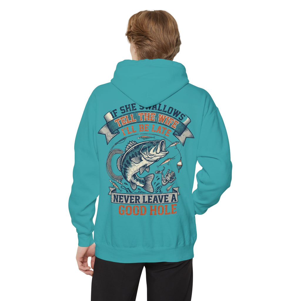 "Never Leave A Good Hole" Garment-Dyed Hoodie