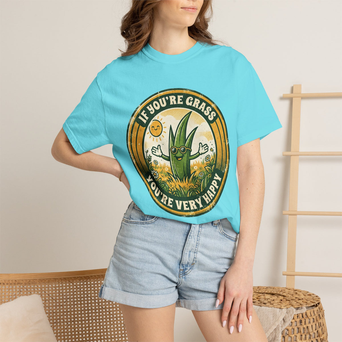 "If You're Grass You're Very Happy" Unisex Garment-Dyed Tee