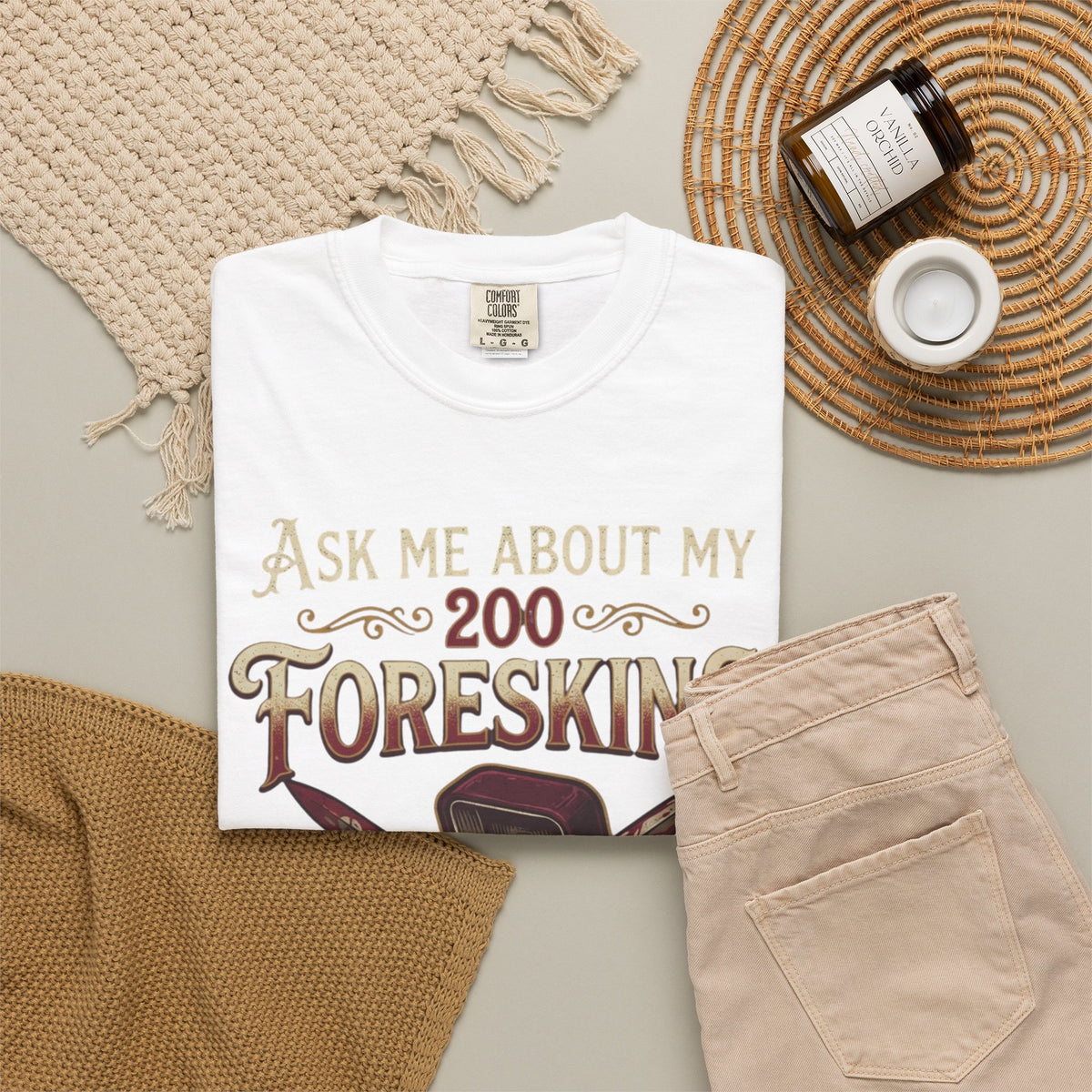 "Good Book Series 200 Foreskins" Unisex Garment-Dyed Tee