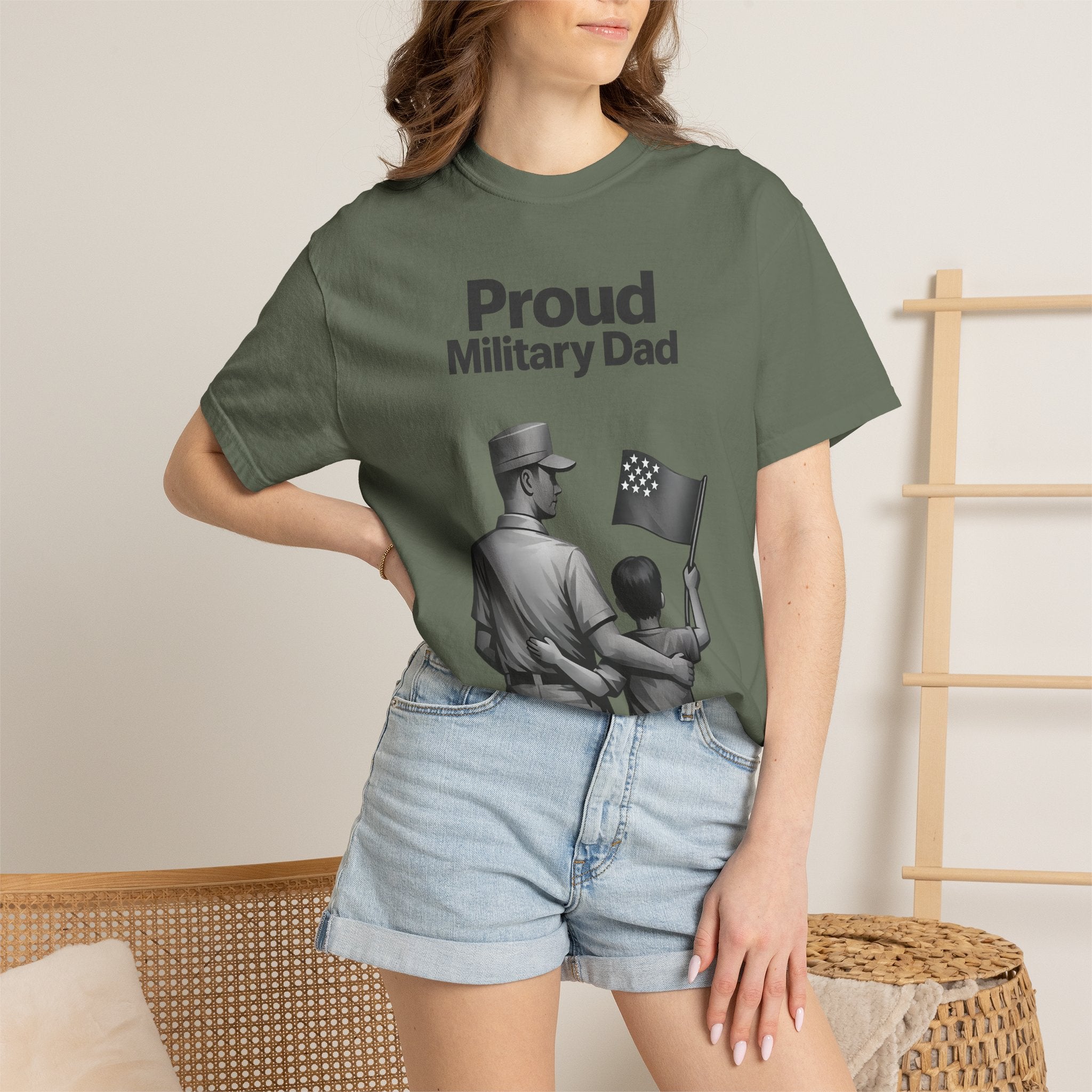 "Proud Military Dad" Unisex Garment-Dyed T-shirt