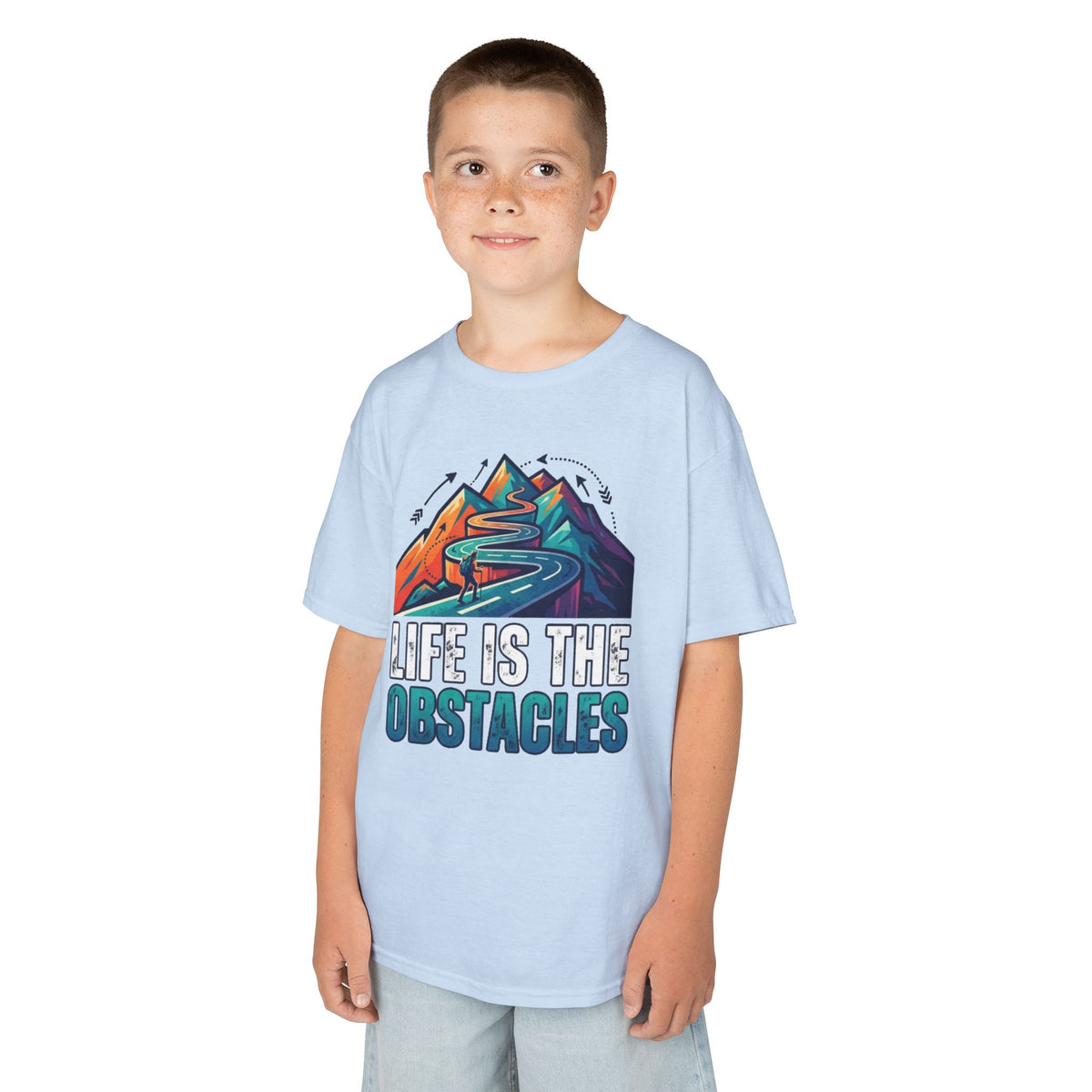 Color: Light Blue | Life Is The Obstacles Kids Tee