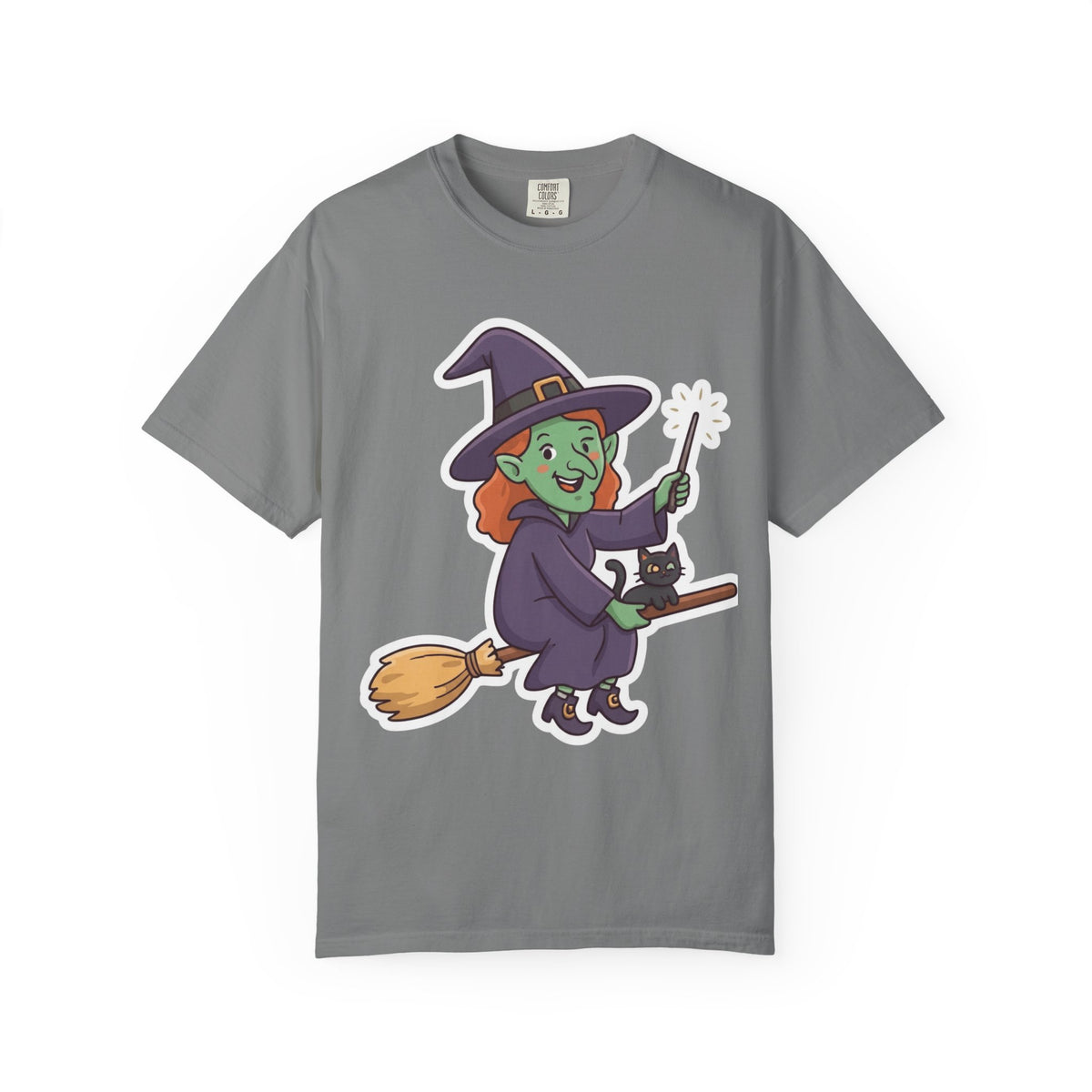 Color: Grey | Witch Unisex Garment-Dyed Tee