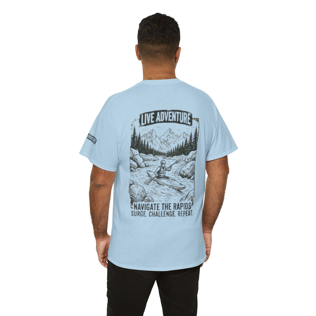 Color: Light Blue | Live Adventure - Kayak Premium Graphic Tee