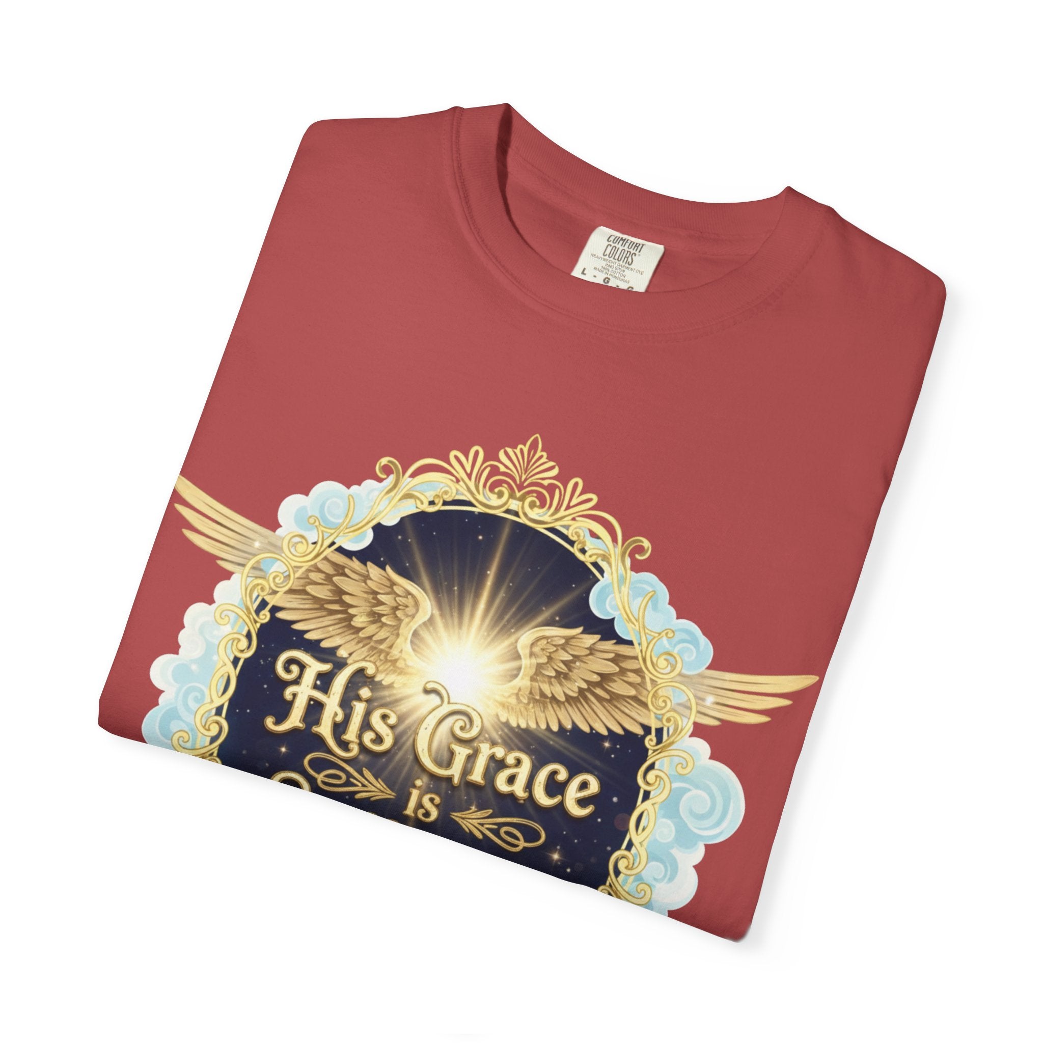 "His Grace is Sufficient" Unisex Garment-Dyed T-shirt