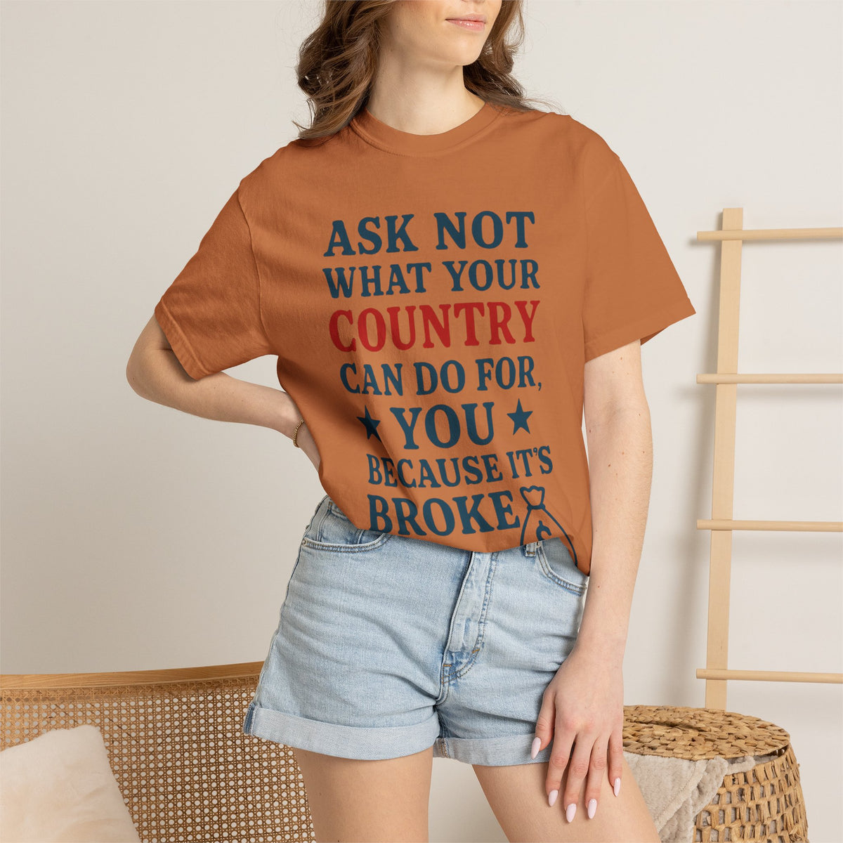 Color: Yam | Because It’s Broke Unisex Garment-Dyed T-shirt