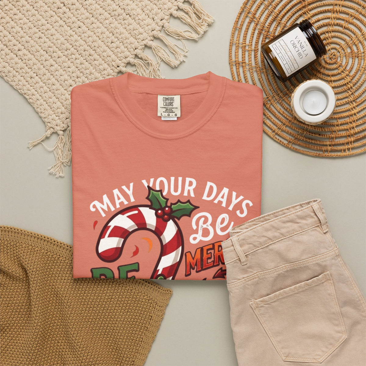 "May Your Days Be Merry and Spicy" Unisex Garment-Dyed Tee