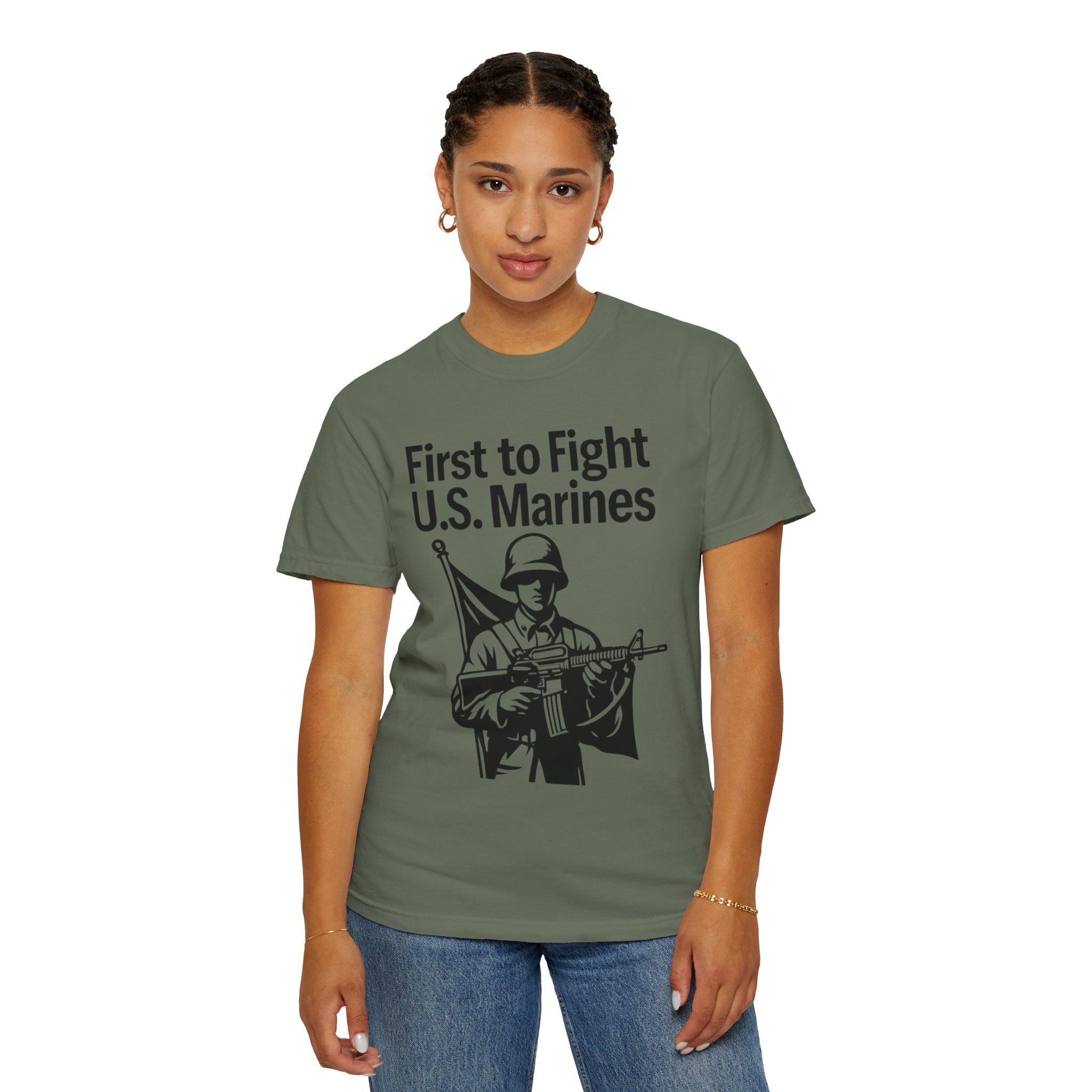 "First to Fight" Unisex Garment-Dyed T-shirt