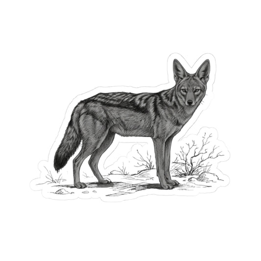 "Pencil Sketch Art Coyote" Sticker — Main