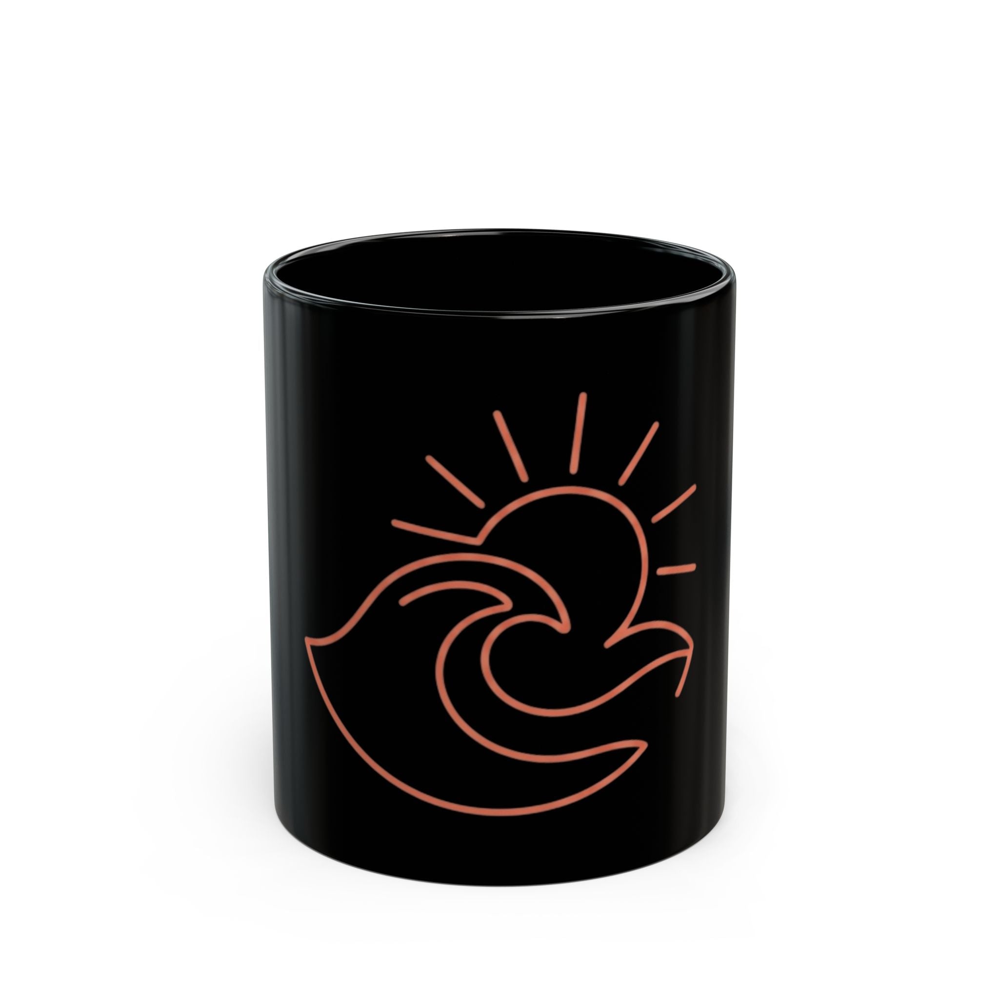 "Sun" Black Ceramic Mug