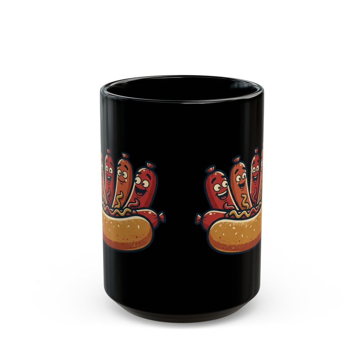 "Sausage Party" Black Ceramic Mug — Graphic