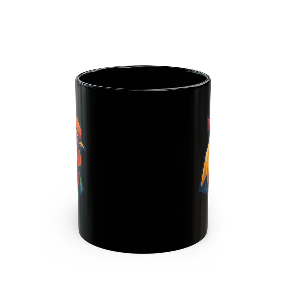 "Barnyard Rooster" Black Ceramic Mug — Graphic