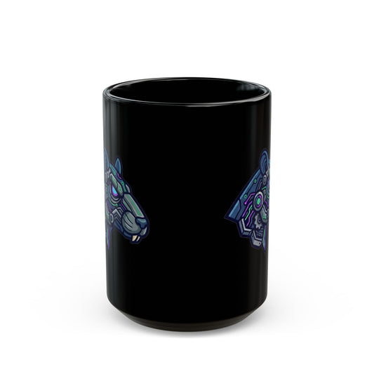 "Cyber Hamster" Black Ceramic Mug — Graphic