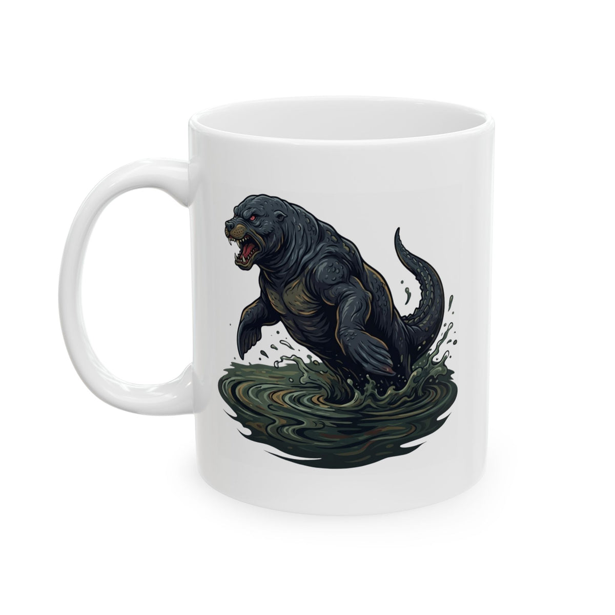 "Bunyip (Australian Aboriginal Mythology)" White Ceramic Mug