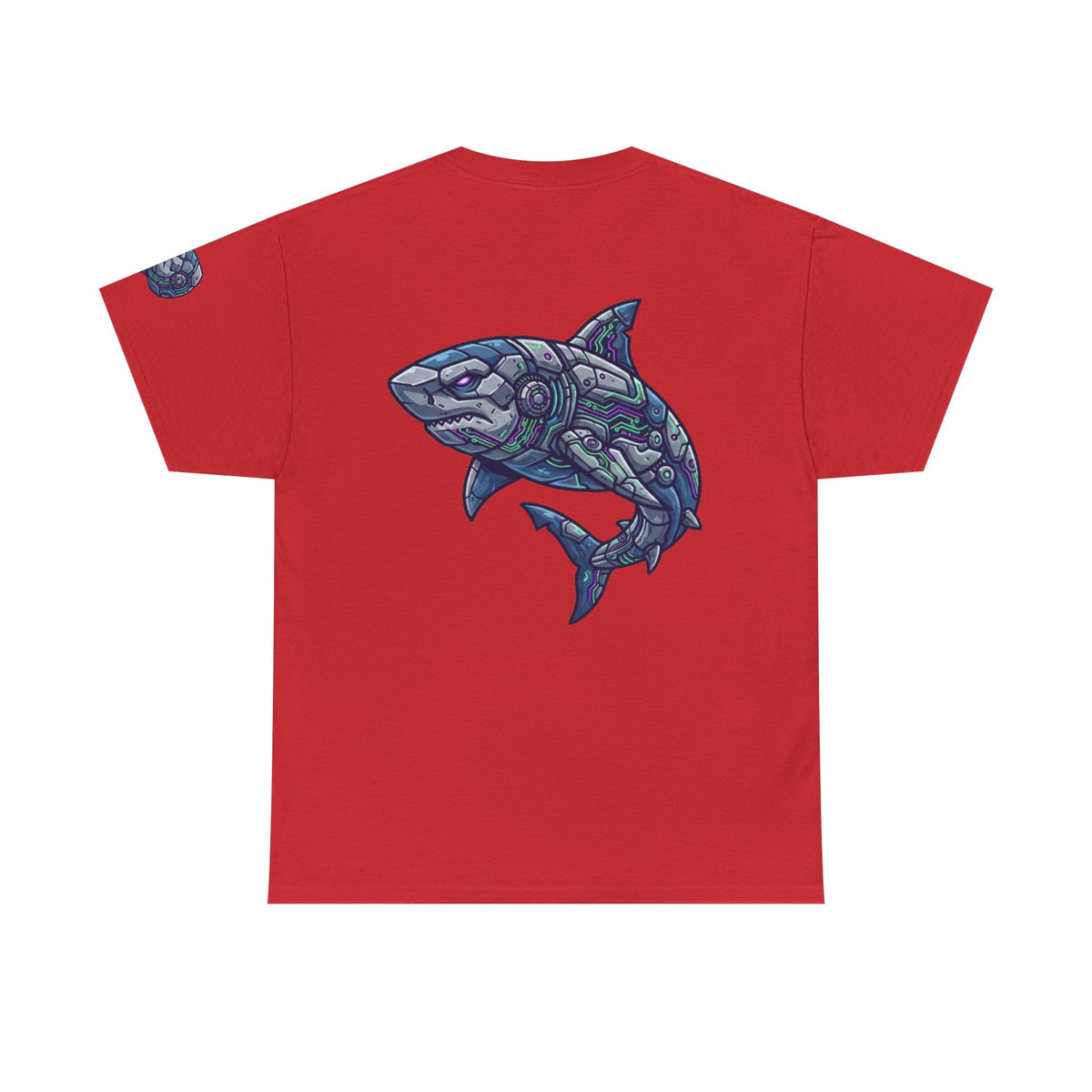 Color: Red | Cyber Shark Premium Graphic Tee