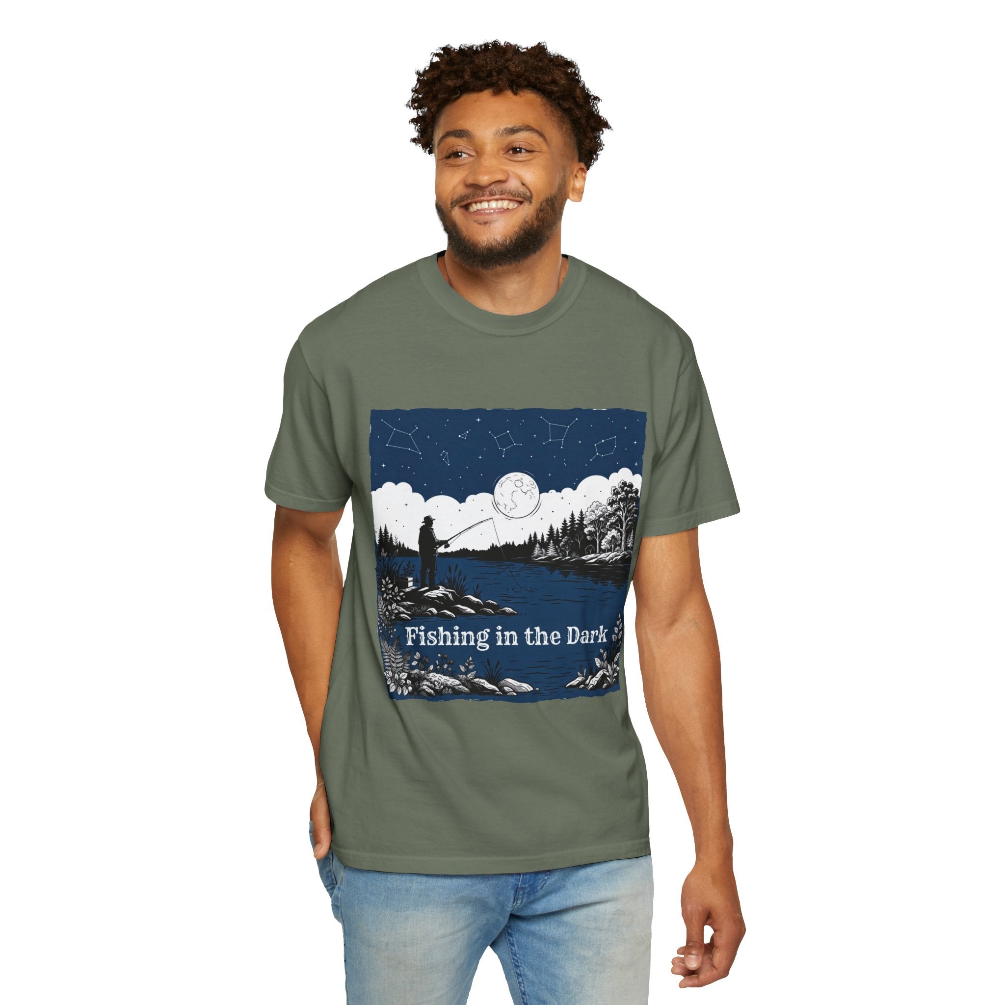 "Fishing in the Dark" Unisex Garment-Dyed Tee