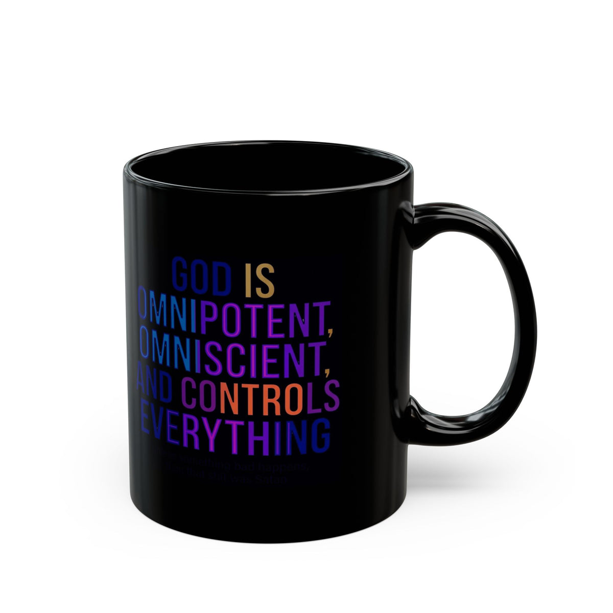 "God Controls Everything" Black Ceramic Mug