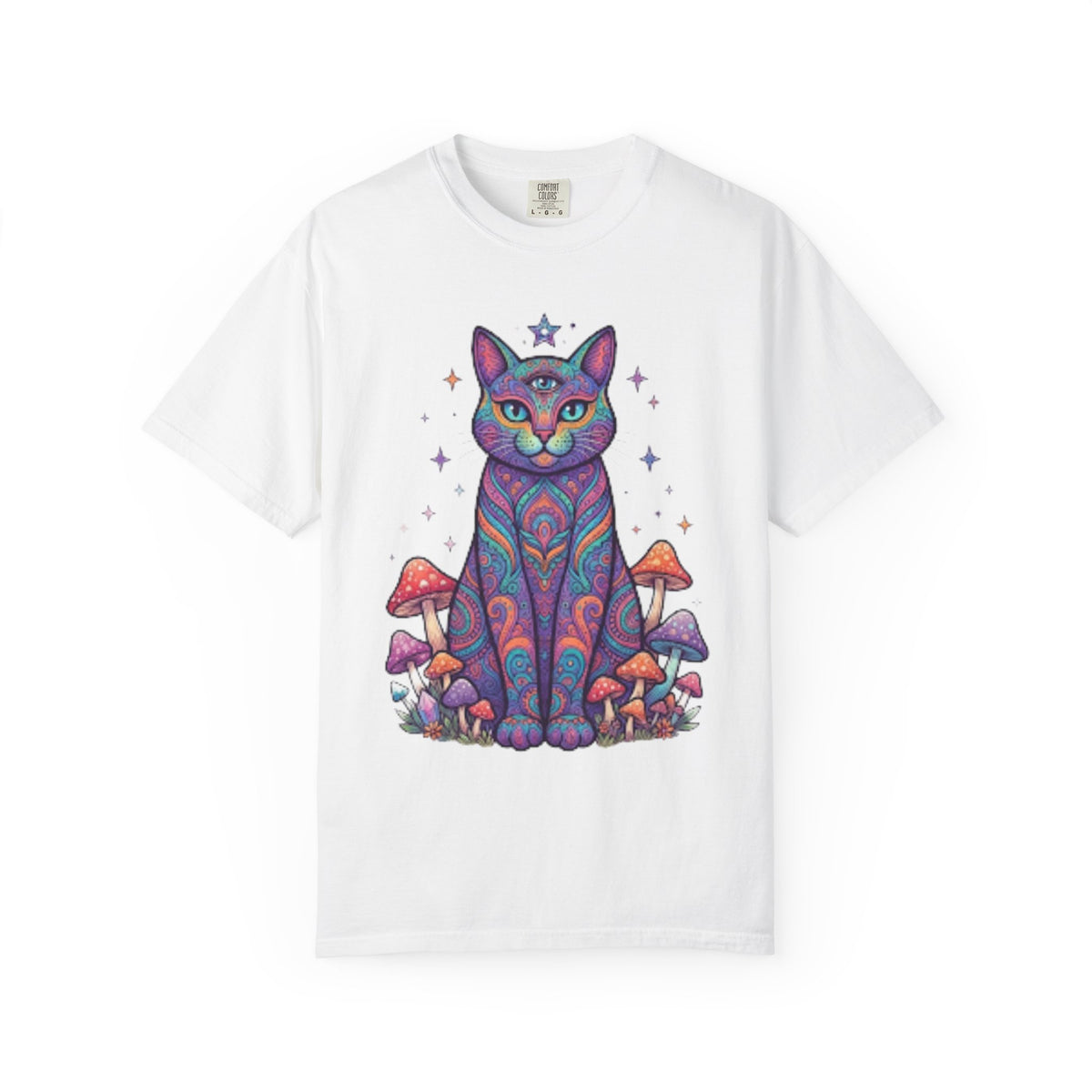"Hippy Cat" Unisex Garment-Dyed Tee
