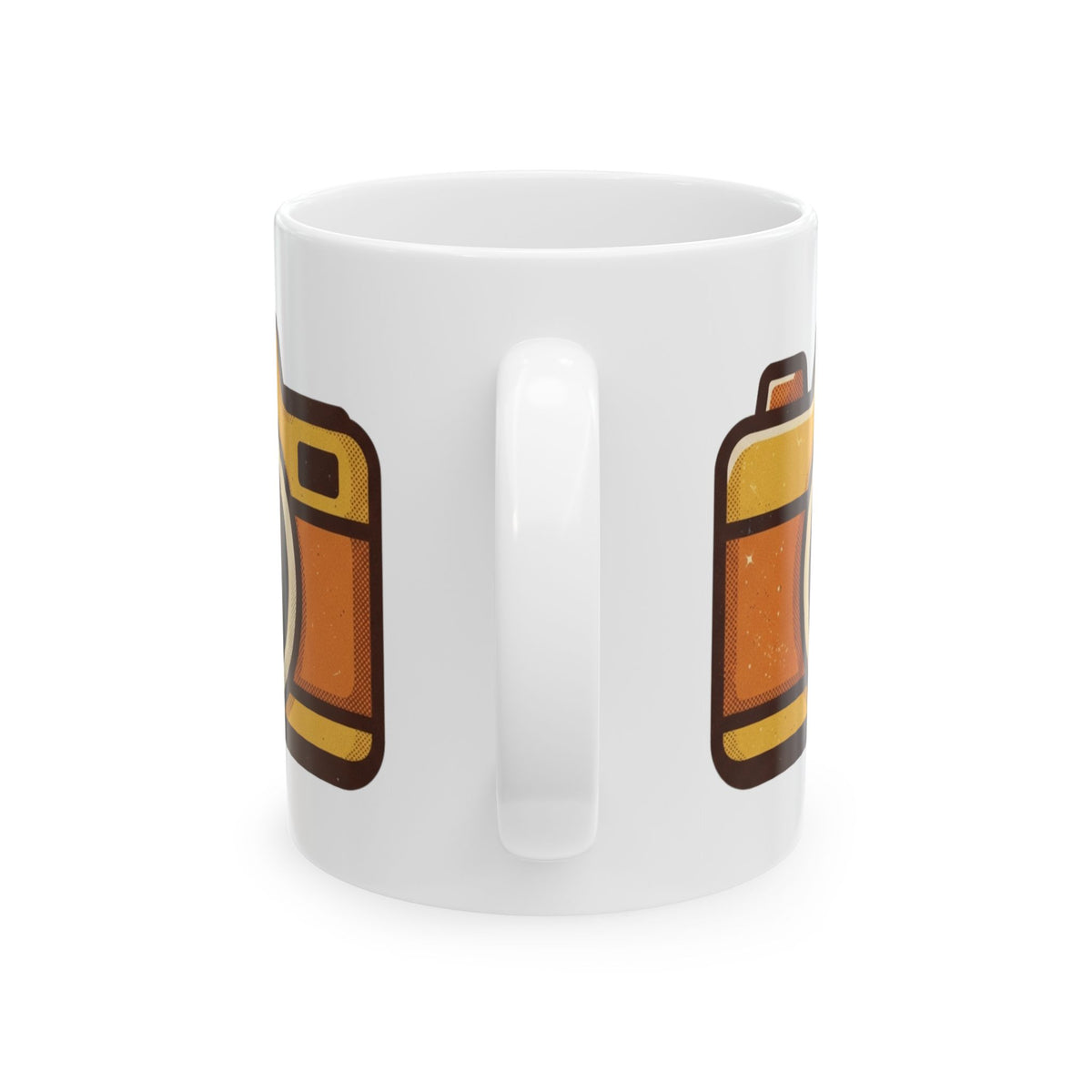 "Eyes Closed As Usual" White Ceramic Mug — Graphic