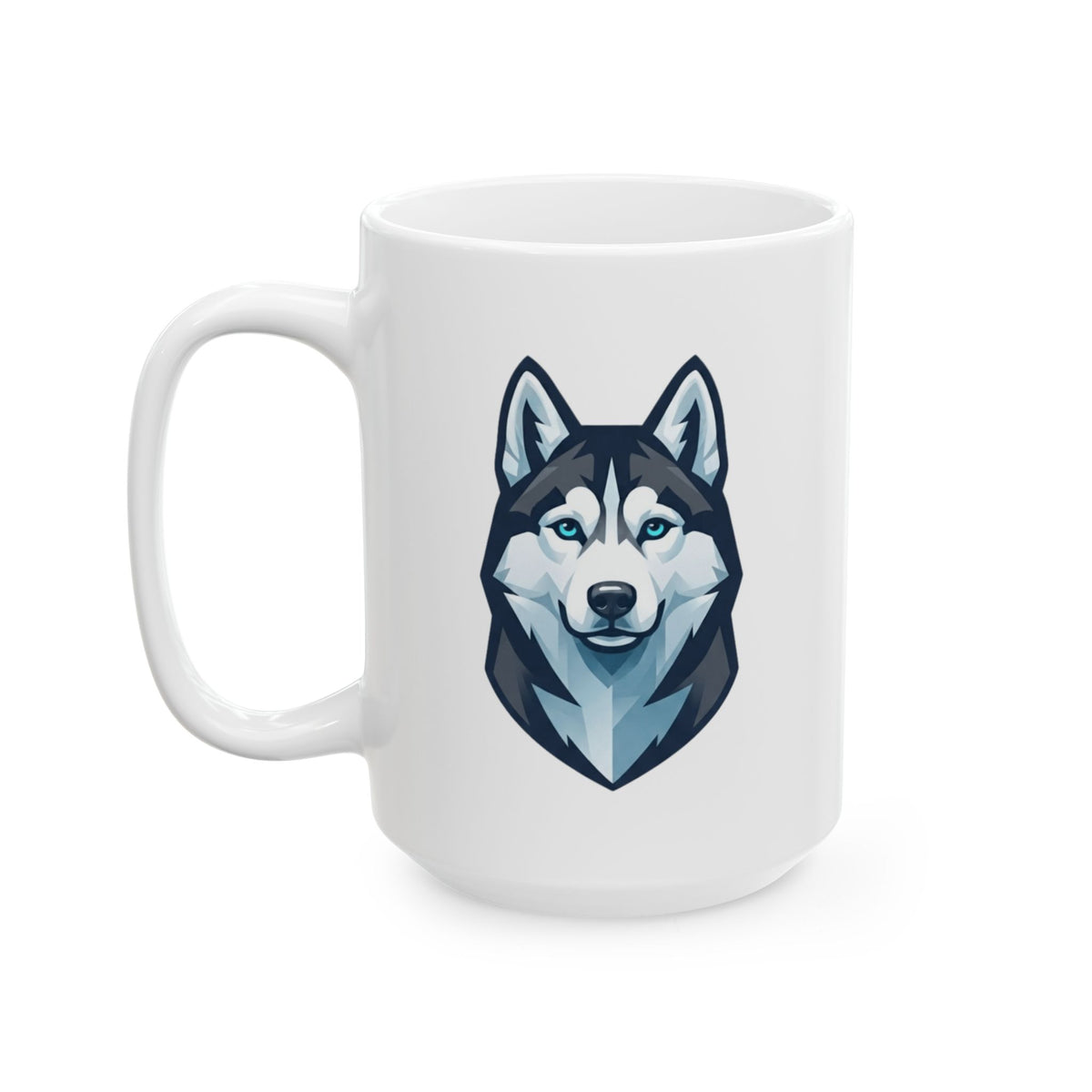 "Siberian Husky Loyal & Free" White Ceramic Mug — Graphic