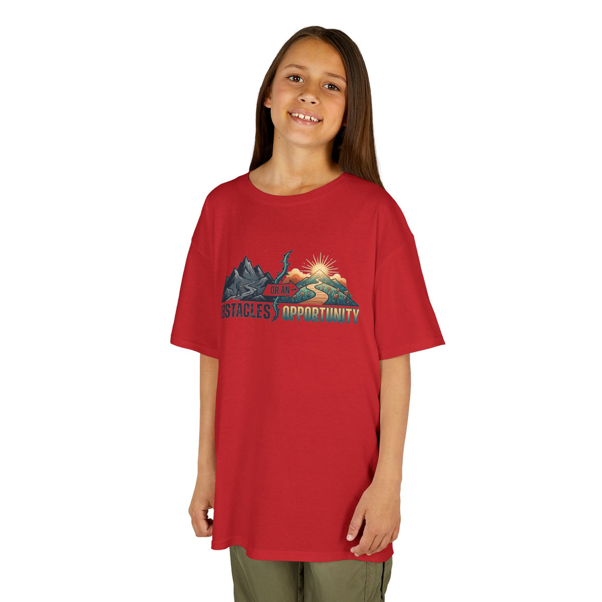 Color: Red | Obstacle Or An Opportunity Kids Tee