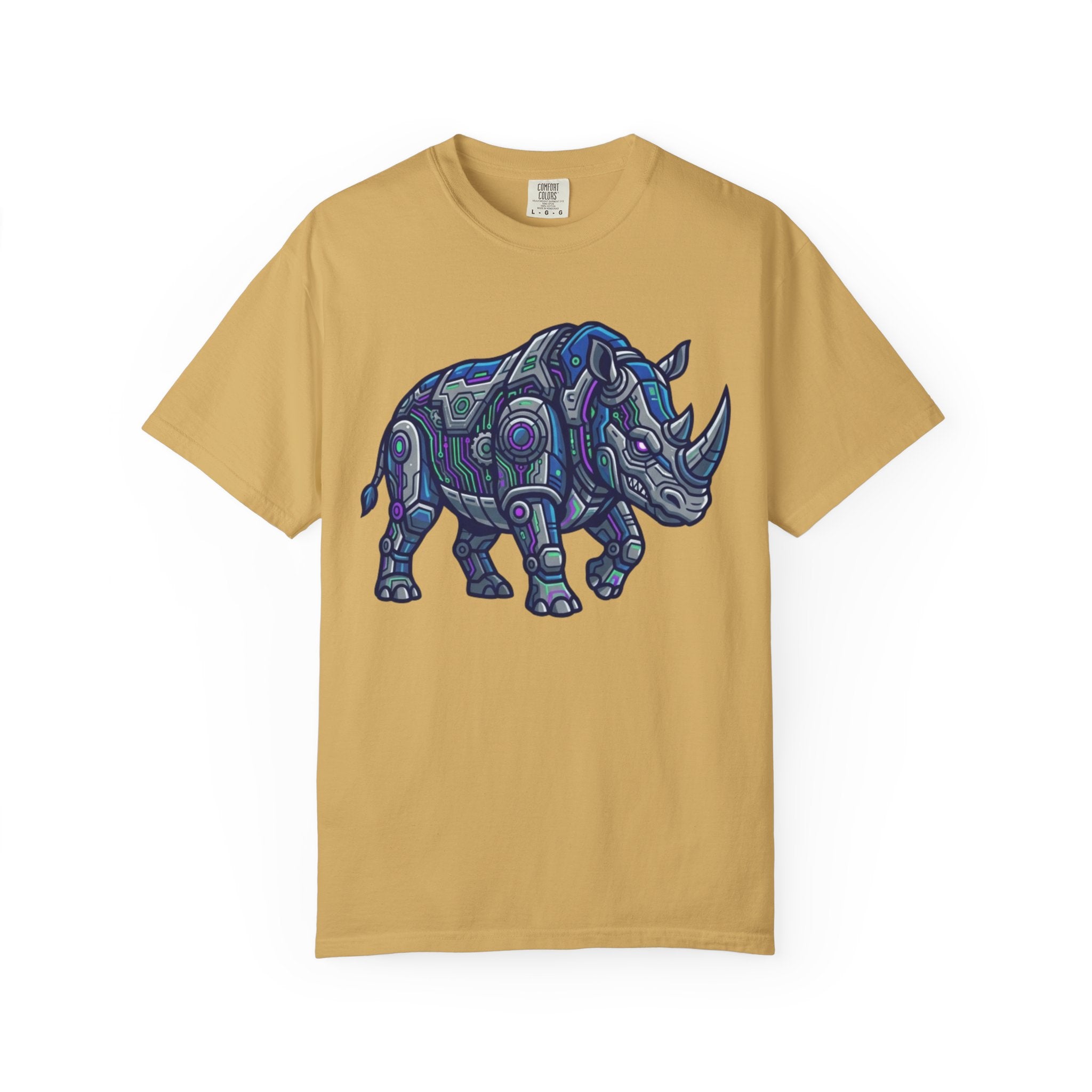 "Cyber Rhino" Unisex Garment-Dyed Tee