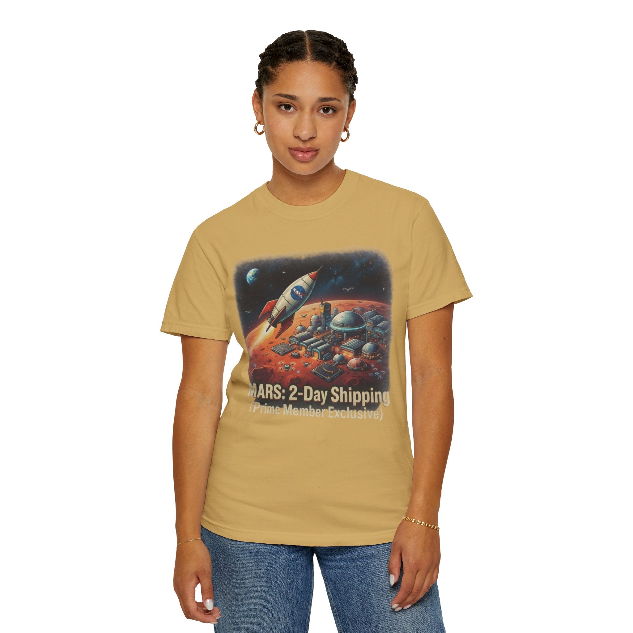"Mars 2 Day Shipping" Unisex Garment-Dyed Tee