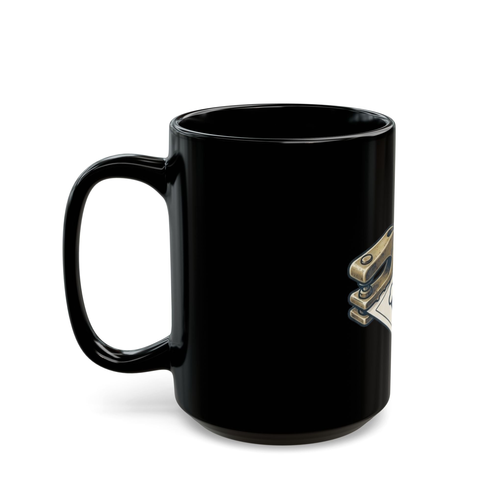 "One-Way Ticket Brewery" Black Ceramic Mug — Graphic