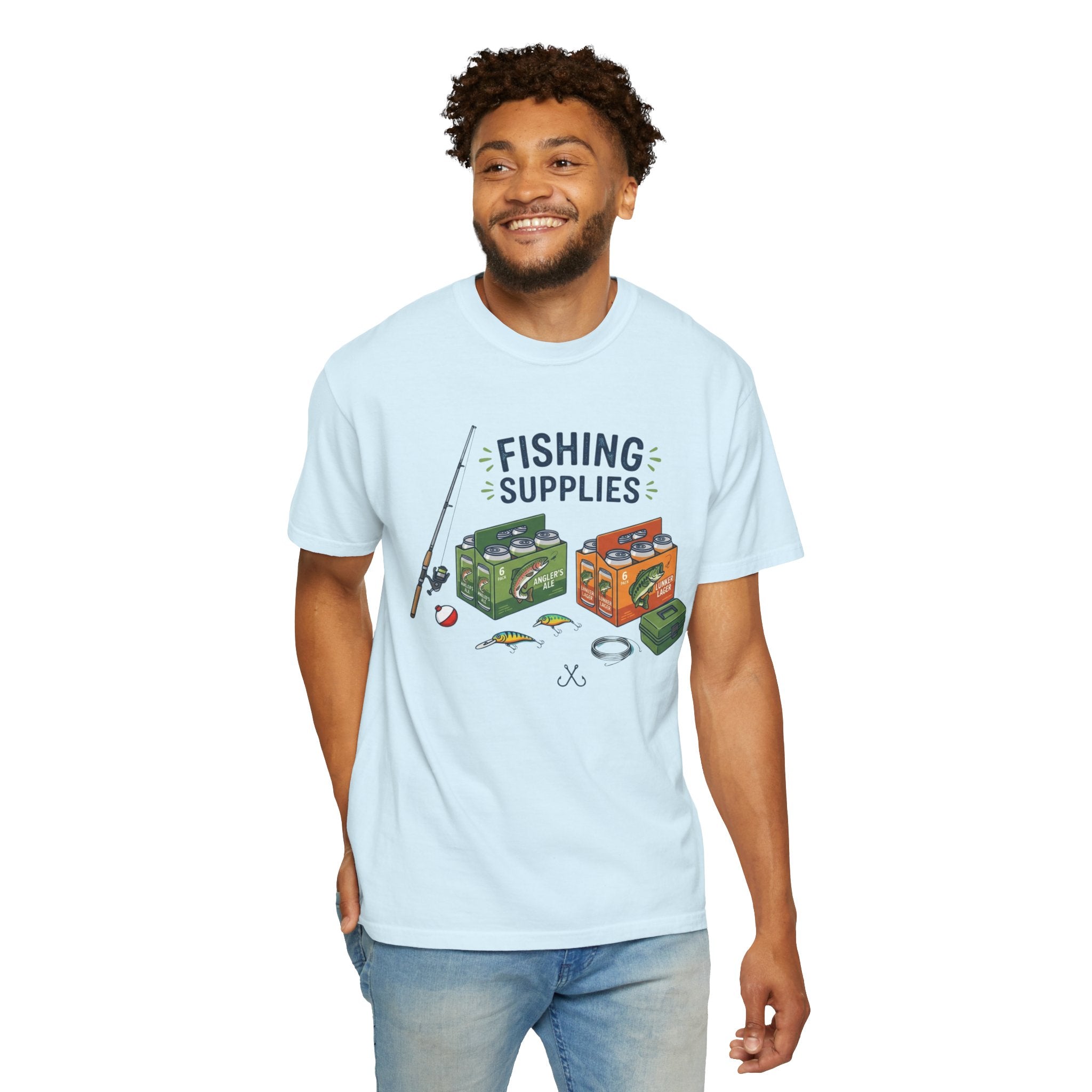 "Fishing Supplies" Unisex Garment-Dyed Tee