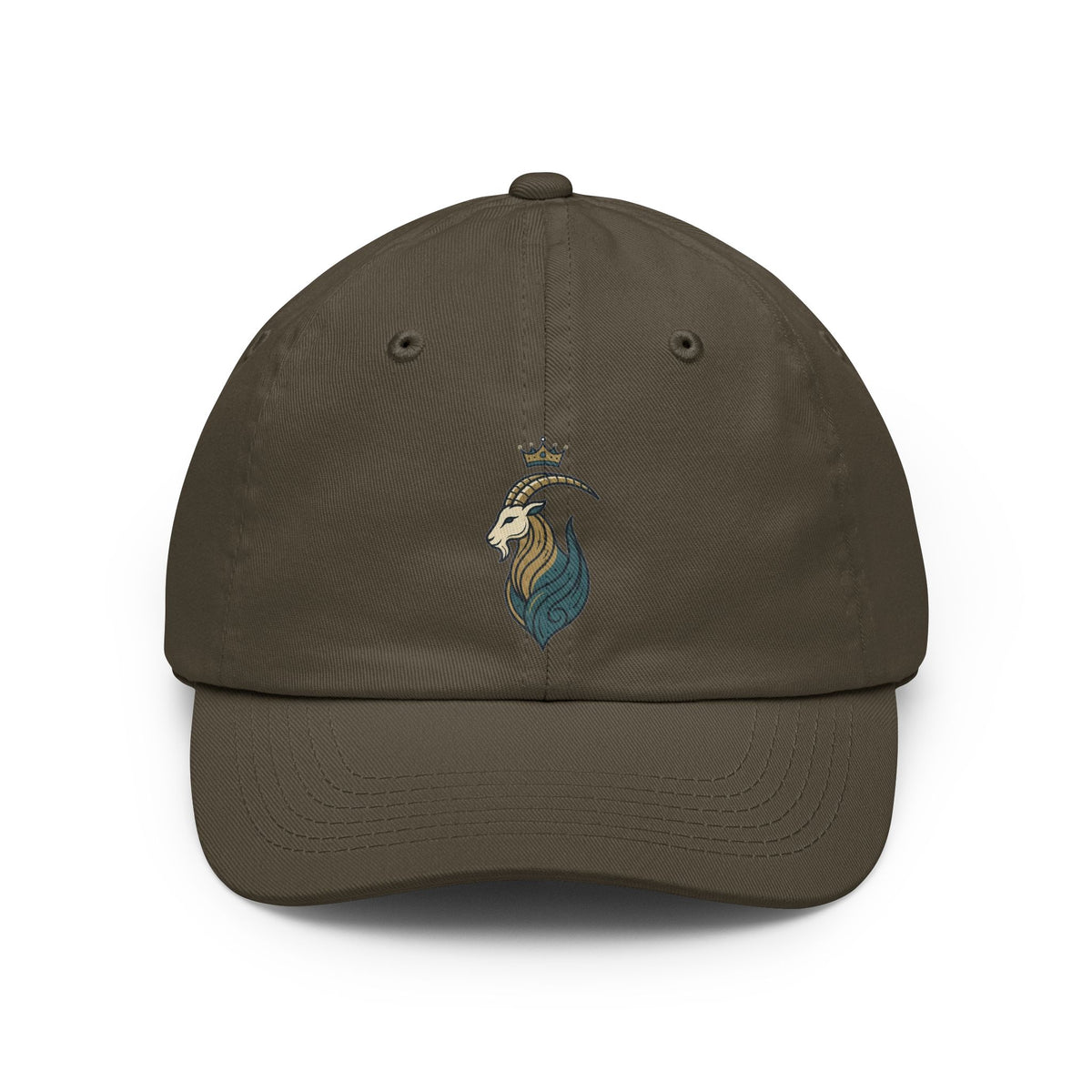 Color: Olive | Capricorn- The Sea-Goat Crest Dad Hat — Graphic