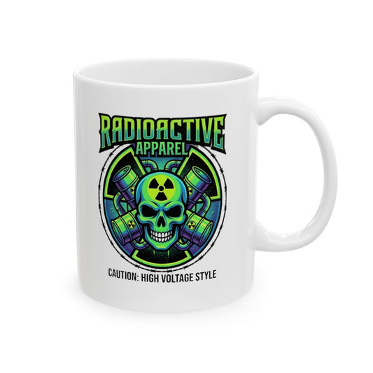 "Radioactive Apparel" White Ceramic Mug