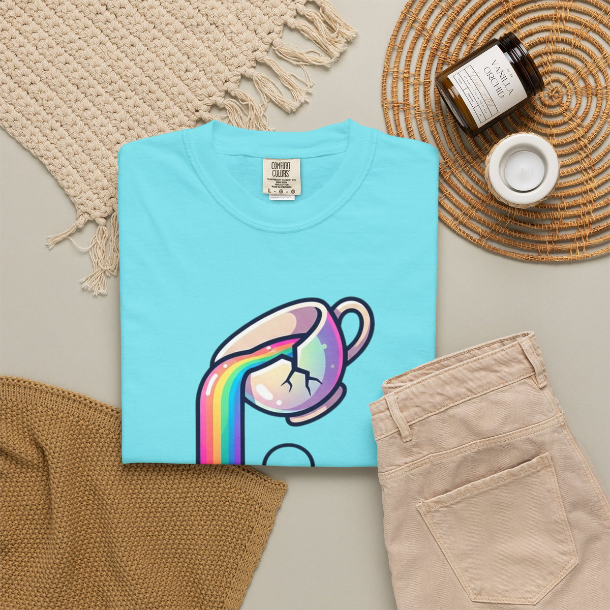 "Surviving on Caffeine Spite and Superior Aesthetics" Unisex Garment-Dyed Tee