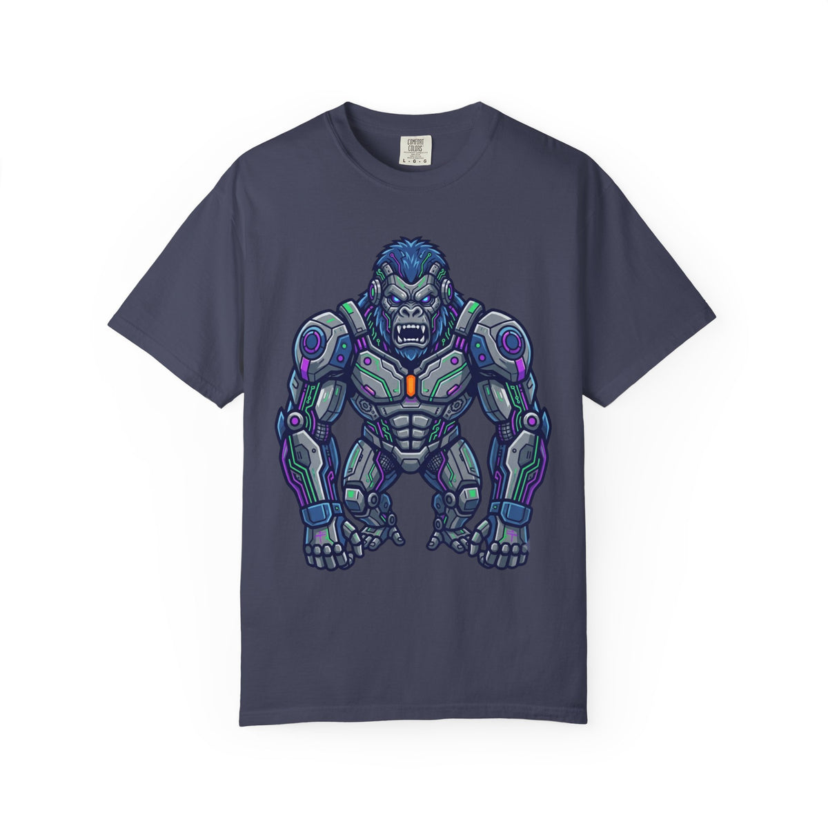 Color: Denim | Cyber Gorilla Unisex Garment-Dyed Tee