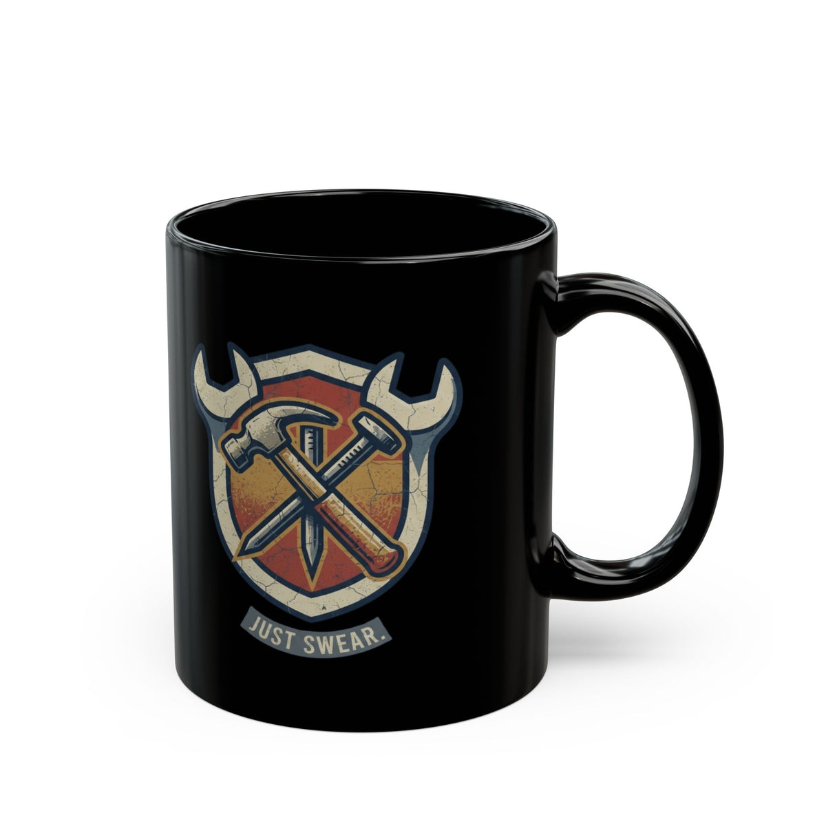 "Size Matters" Black Ceramic Mug — Graphic