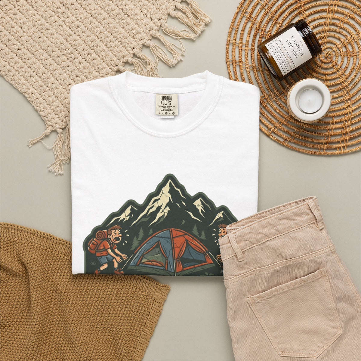 Pitching A Tent Is My Only Cardio Unisex Garment-Dyed Tee