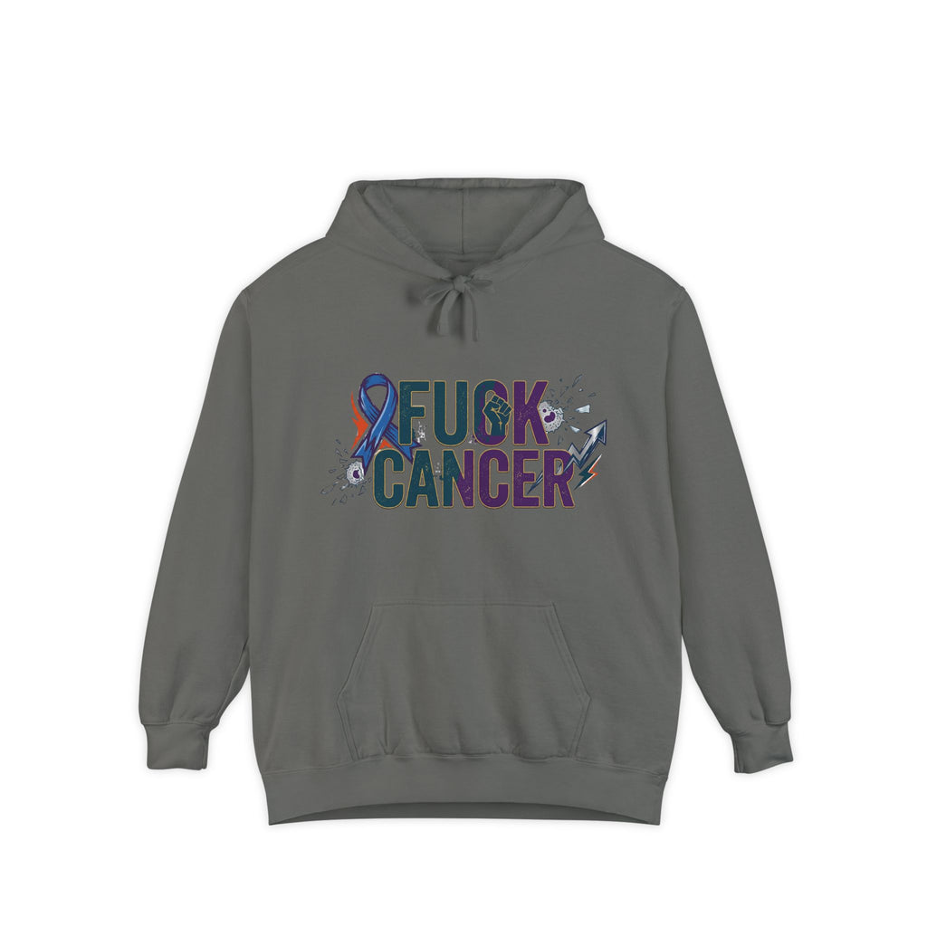 Two Words for Cancer | Garment-Dyed Hoodie — AttitudeShirts