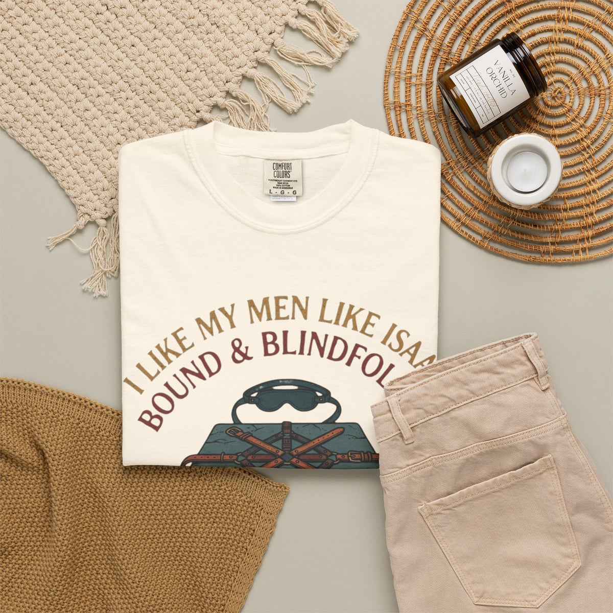 "Good Book Series Bound & Blindfolded" Unisex Garment-Dyed Tee