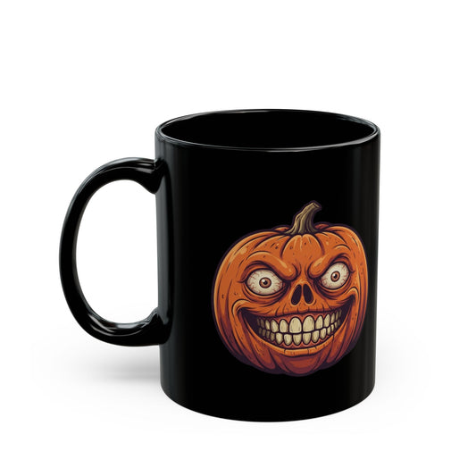 "The Hills Have Pumpkins" Black Ceramic Mug — Graphic