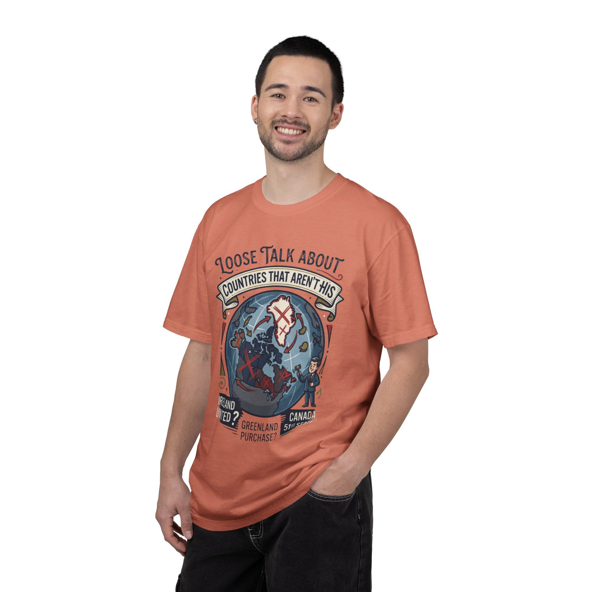 Color: Terracotta | Loose Talk About Countries That Aren't His Unisex Garment-Dyed Tee