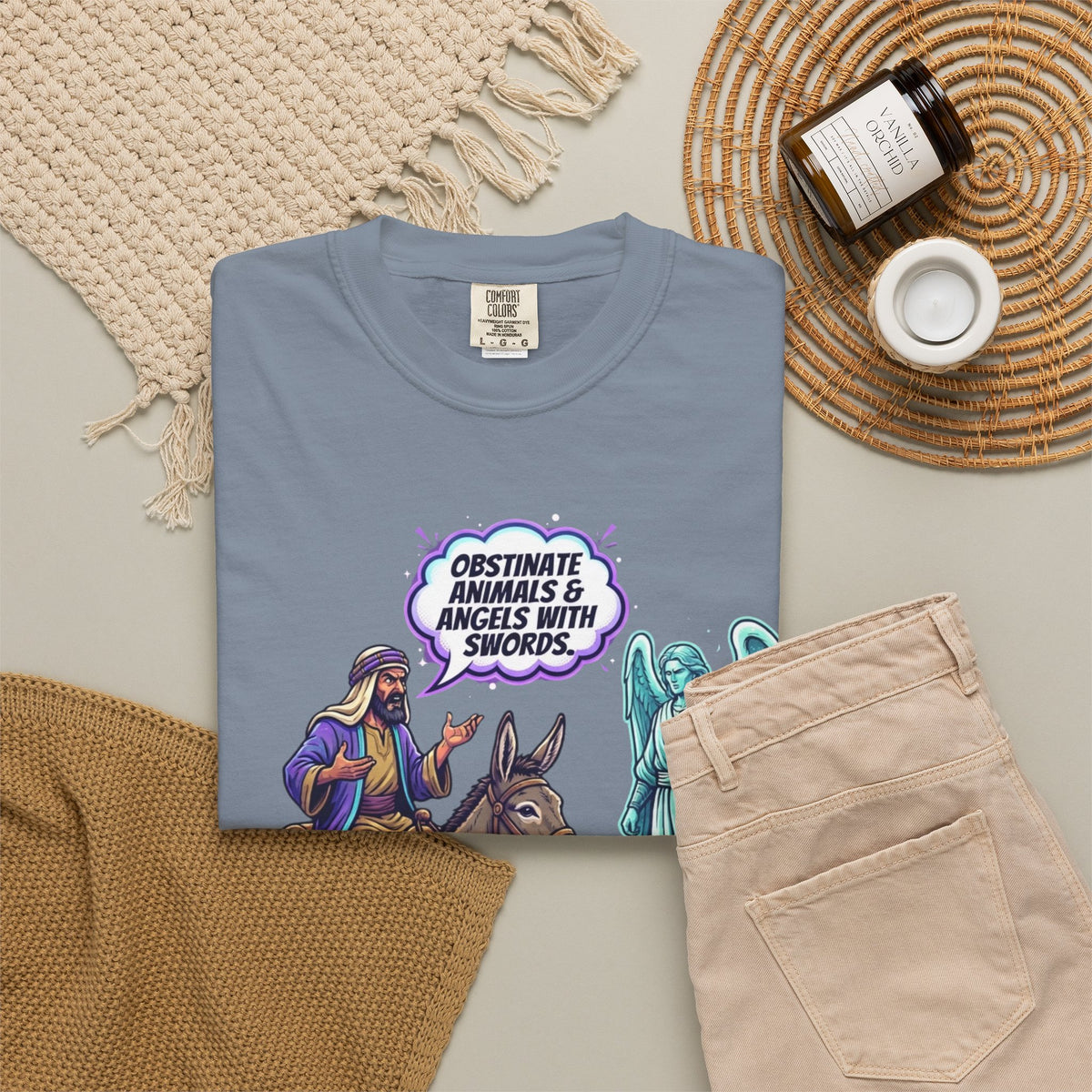 Good Book Series Obstinate Animals & Angels With Swords Unisex Garment-Dyed Tee