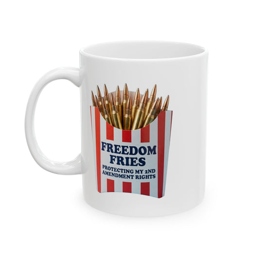 "Freedom Fries" White Ceramic Mug — Graphic